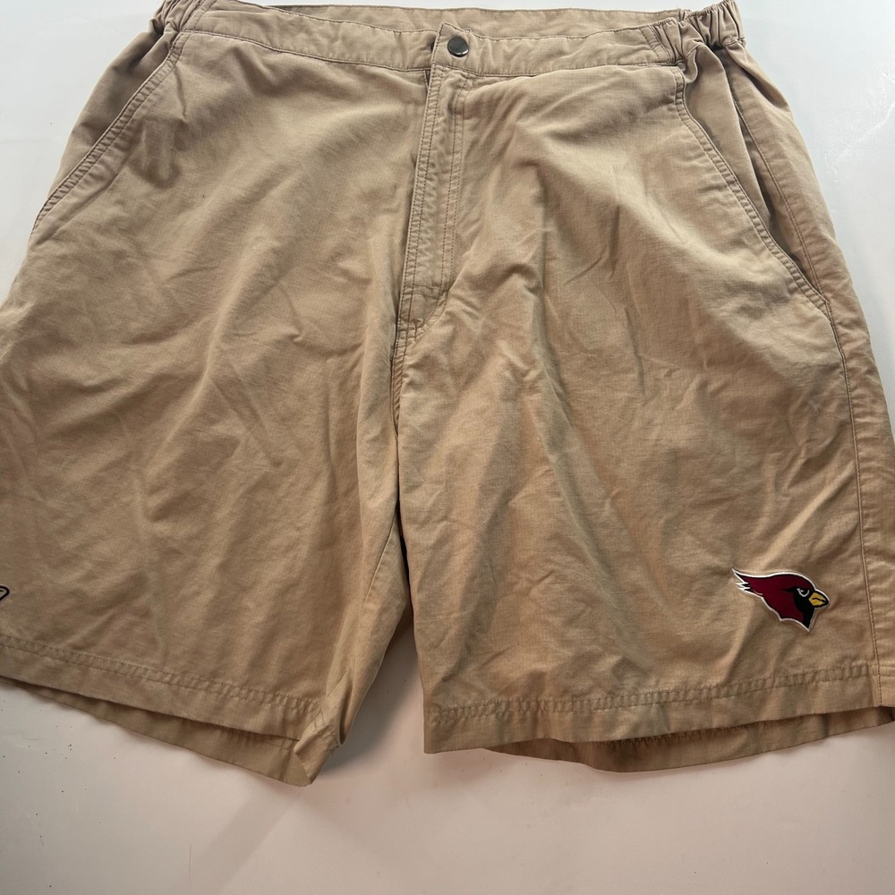Reebok Men's Shorts Sz XL Golf Khaki NFL Team Apparel AZ Cardinals Elastic Sides